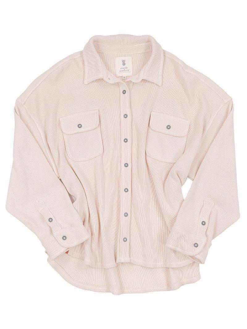 Waffle Shacket - Parch - by Simply Southern