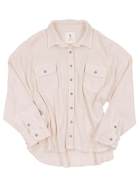 Waffle Shacket - Parch - by Simply Southern