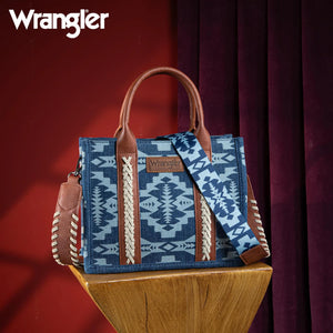 Wrangler Southwestern Print Small Canvas Tote/Crossbody - Jean