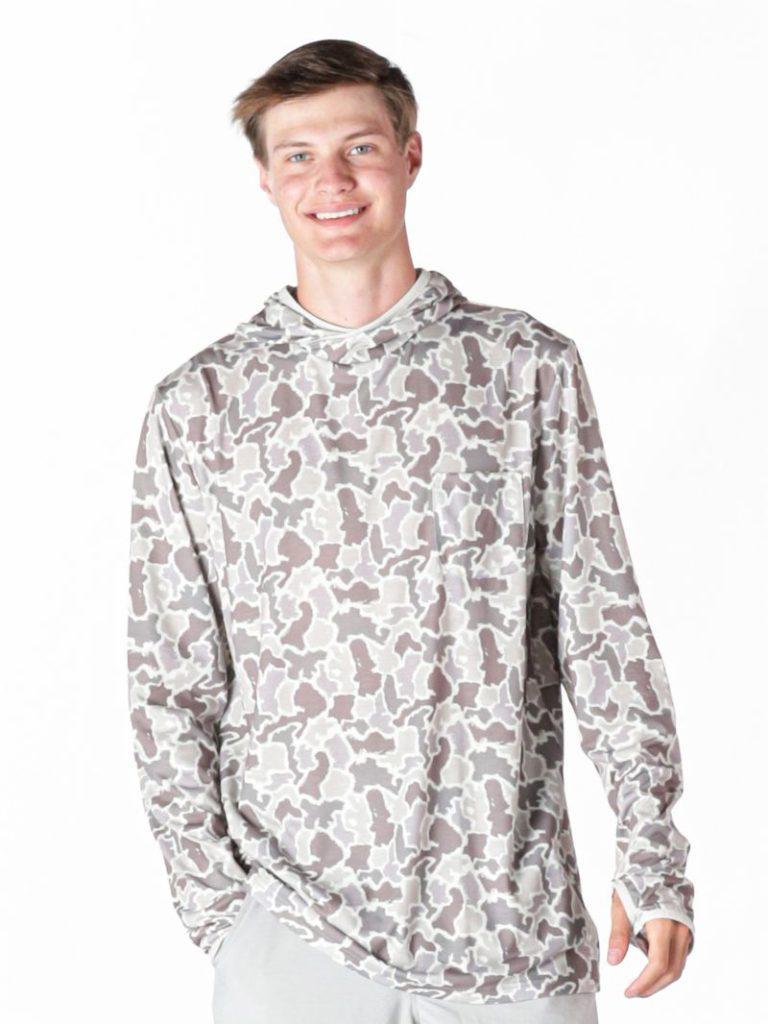 Men's Sport Hoodie - Gray Camo - by Simply Southern