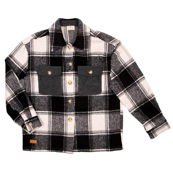 Yosemite Shacket - Black Plaid - by Simply Southern