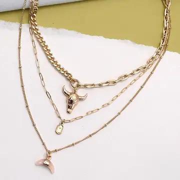 Bull Horn Multi Layer Necklace - JOSSLYN