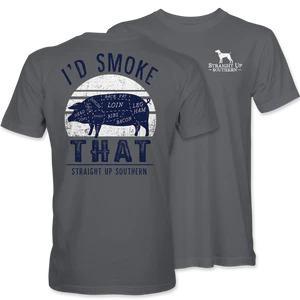 I'd Smoke That (Men's Short Sleeve T-Shirt) by Straight Up Southern