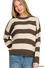 Striped drop shoulder sweater - Espresso
