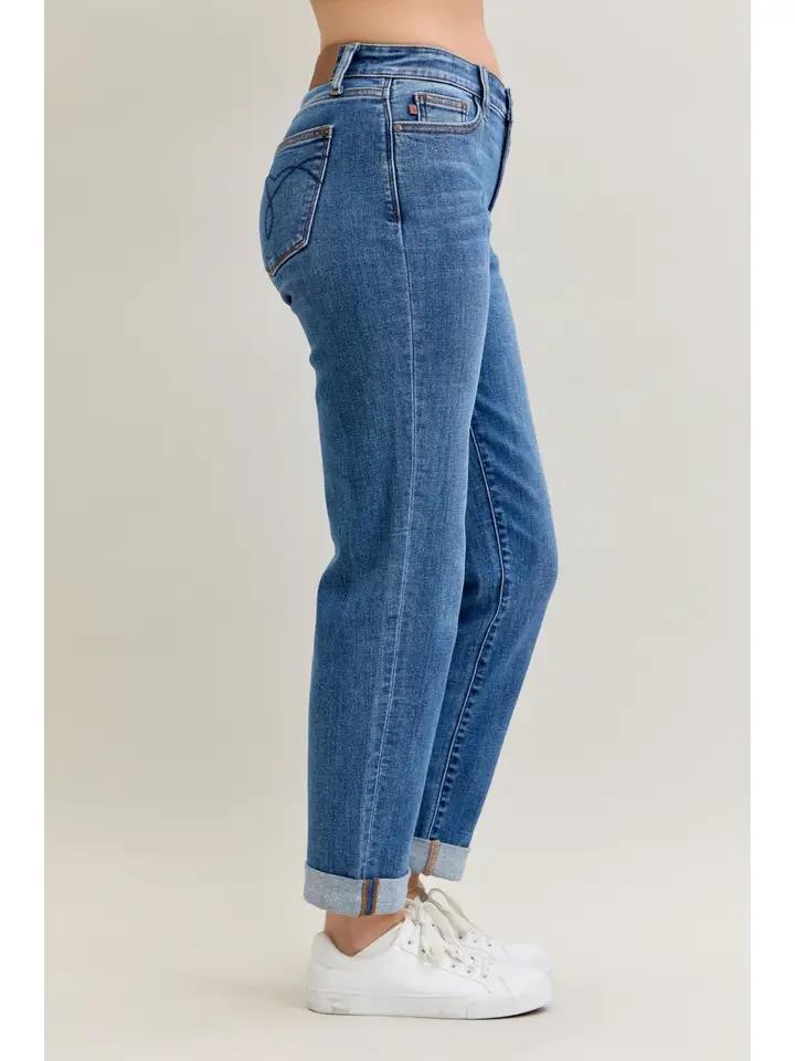 Mr Bf Classic Cuffed - Med Wash - by Judy Blue
