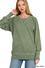 Pigment dyed french terry pullover with pockets - Army green - Zenana