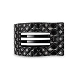 Jet Black Quilted Flat Rectangle Hair Clip - Medium - By Teleties