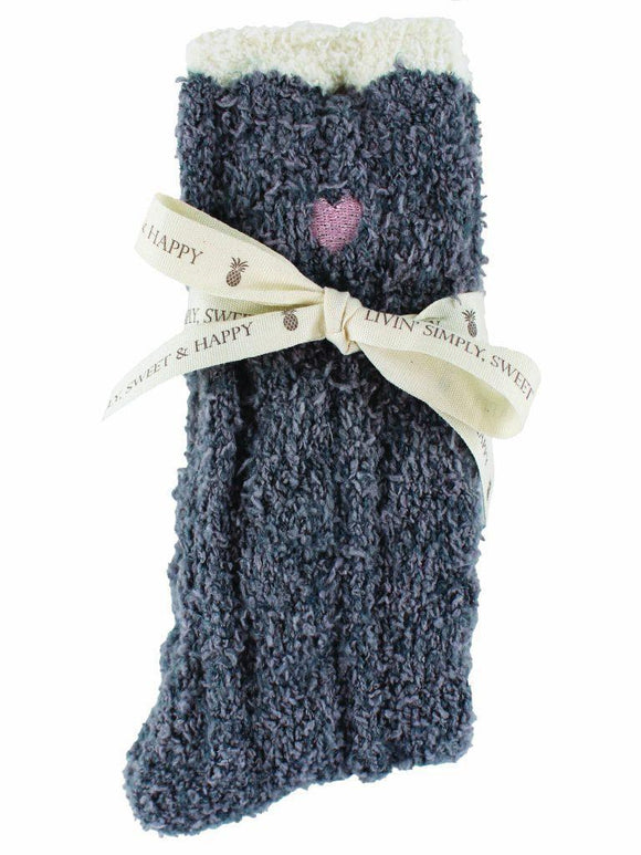 Heart Soft N Cozy Socks - Gray - by Simply Southern