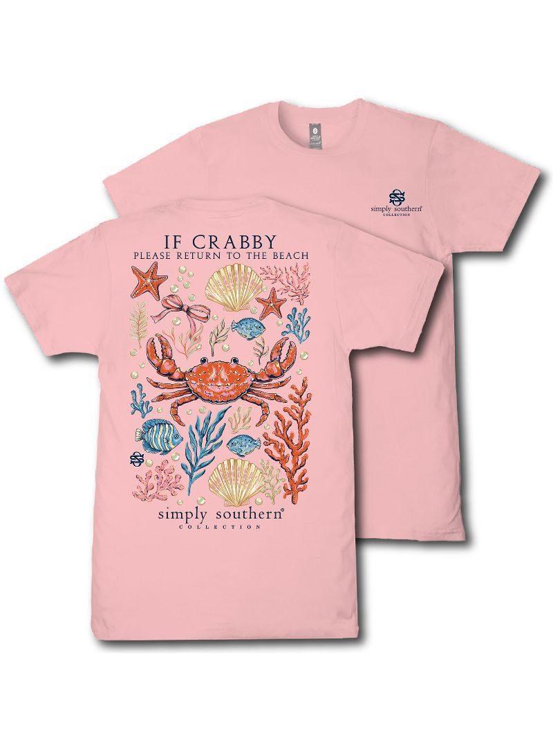 If Crabby return to the Beach (Short Sleeve T-Shirt) - Tea Rose - by Simply Southern