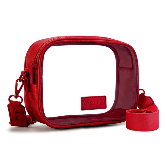 Wrangler Clear Crossbody Bag/Stadium Bag - Red - by Montana West
