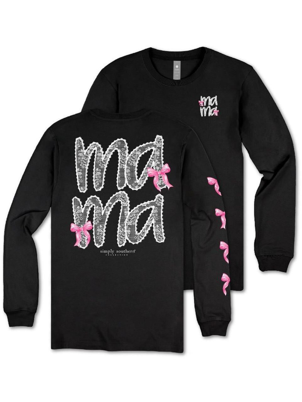 Mama Black Lace (Long Sleeve T-Shirt) by Simply Southern