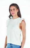 Ruffle Knit Tee - Ivory - by Simply Southern