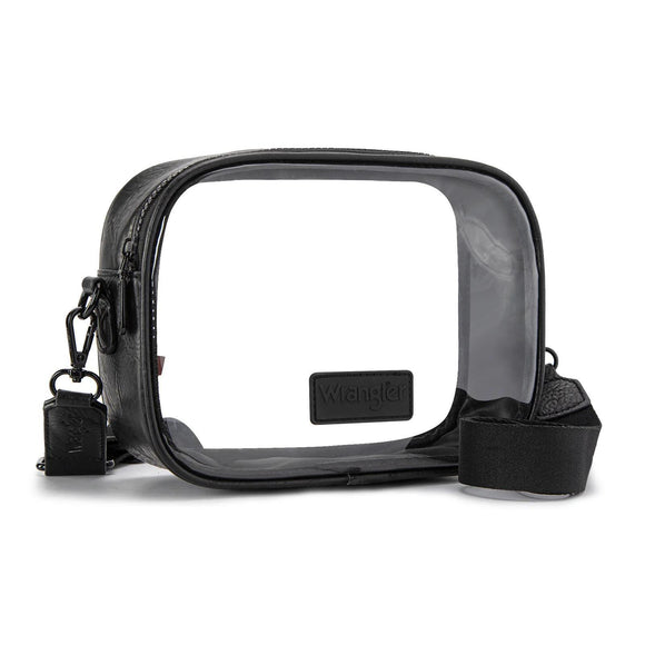 Wrangler Clear Crossbody Bag/Stadium Bag - Black - by Montana West