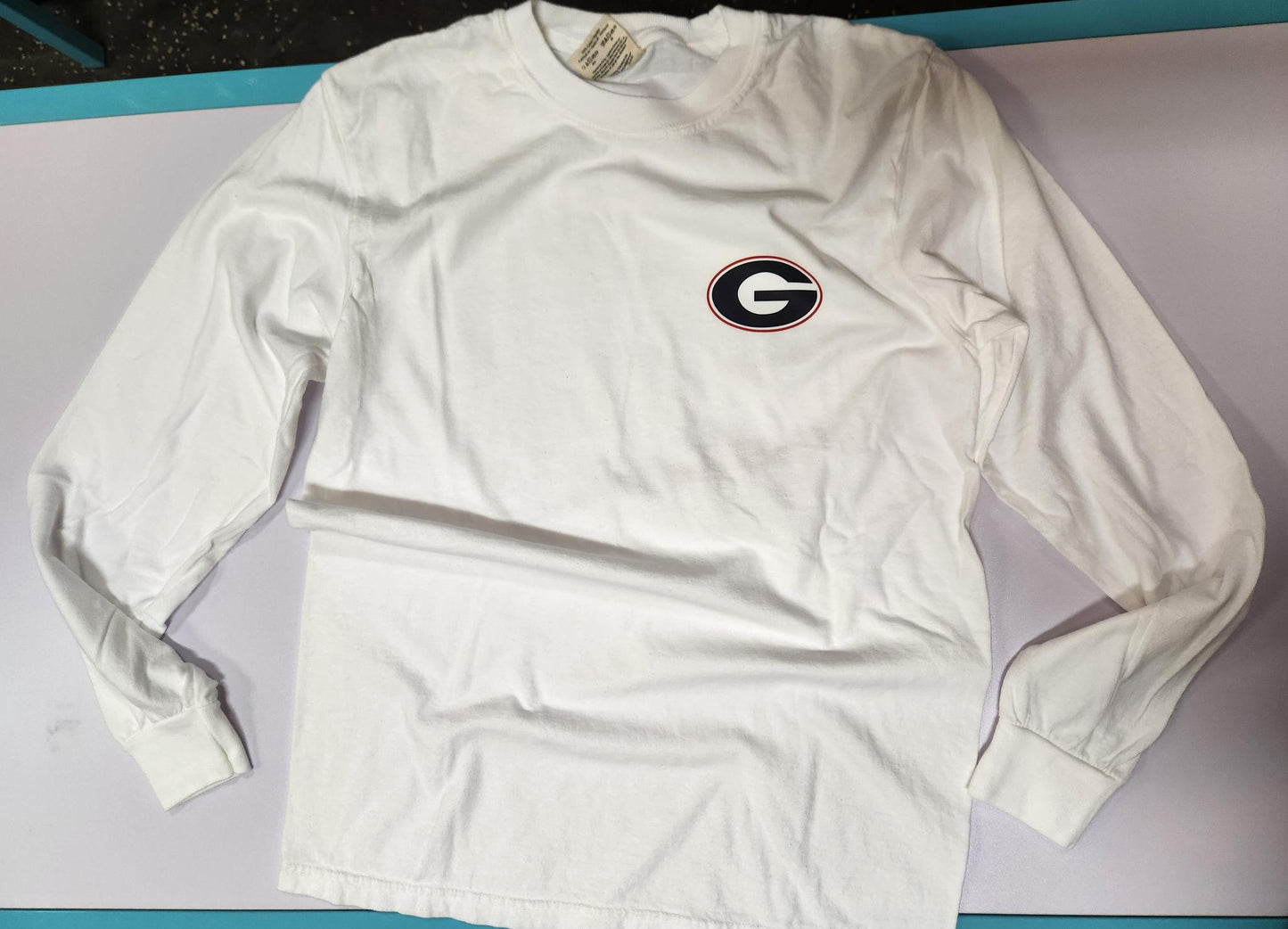 Georgia Red Bow - White - Comfort Color LS