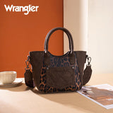 Wrangler Leopard Print Small Tote/Crossbody - Coffee - by Montana West