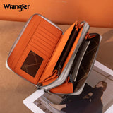 Wrangler Dual Zipper Compartment Large Wallet - Light Gray - by Montana West