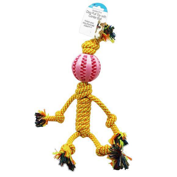 Knotted Doll Dog Pull Toy with Center Ball - by Duke's