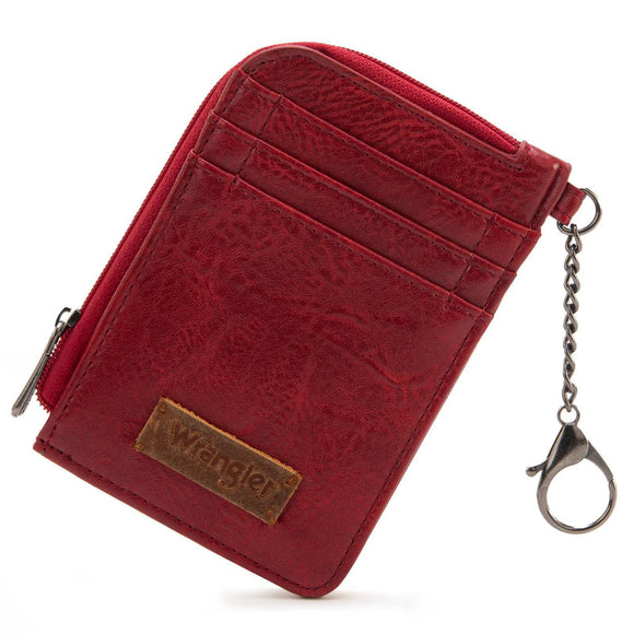 Wrangler Mini Zip Card Case - Red - by Montana West by Montana West
