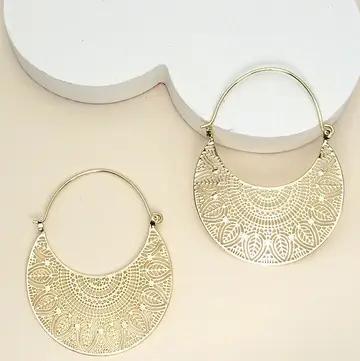 Filigree Crescent Hoop - JOSSLYN