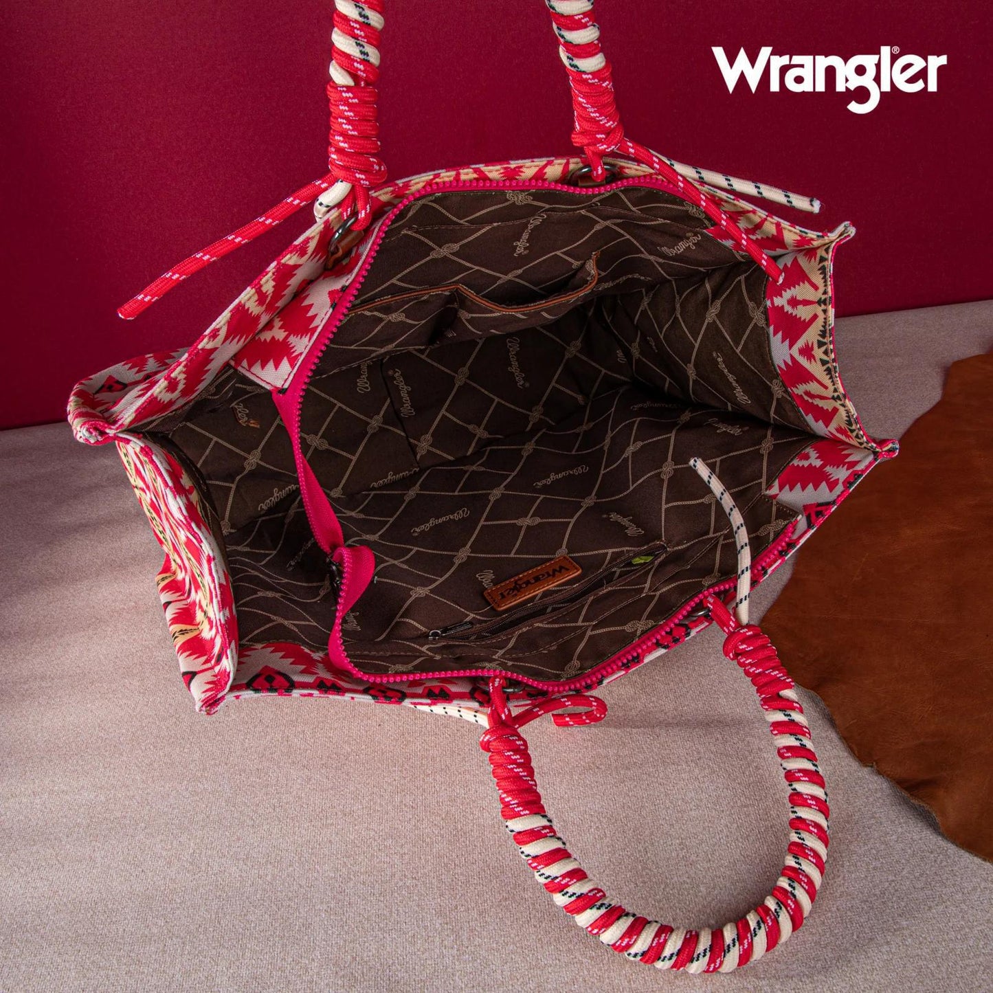 Wrangler Oversized Braided Handles Weekender Bag - Hot Pink - by Montana West