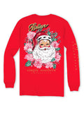 Believe Floral Santa (Long Sleeve T-Shirt) by Simply Southern