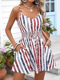 V-Neck July 4th Spaghetti Strap Romper - by Hidden Brand
