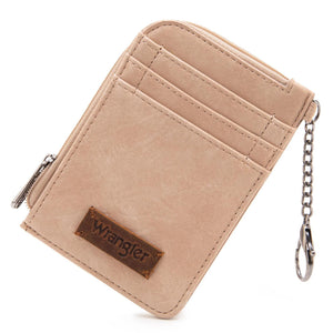 Wrangler Mini Zip Card Case - Tan - by Montana West by Montana West