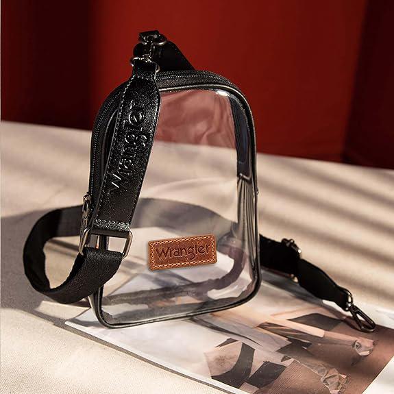 Wrangler Clear Sling Bag/Crossbody/Chest Bag - Black - by Montana West