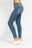 High Waist Shark Bi Skinny Jeans - Medium Wash - by Judy Blue