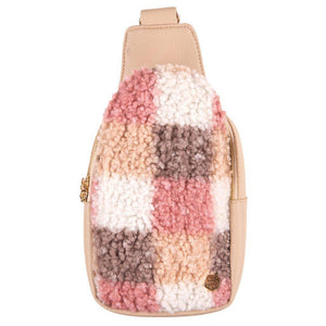 Fuzzy Sling Bag - Multi Plaid - by Simply Southern