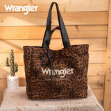 Wrangler Leopard Print Large Tote/Crossbody - Brown - by Montana West