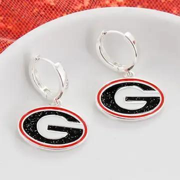 Georgia Bulldogs - huggie hoop earrings
