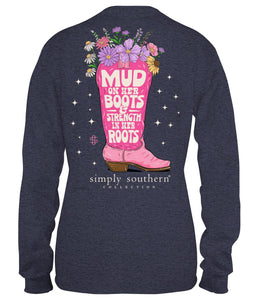 Mud on her Boots (Long Sleeve T-Shirt) by Simply Southern