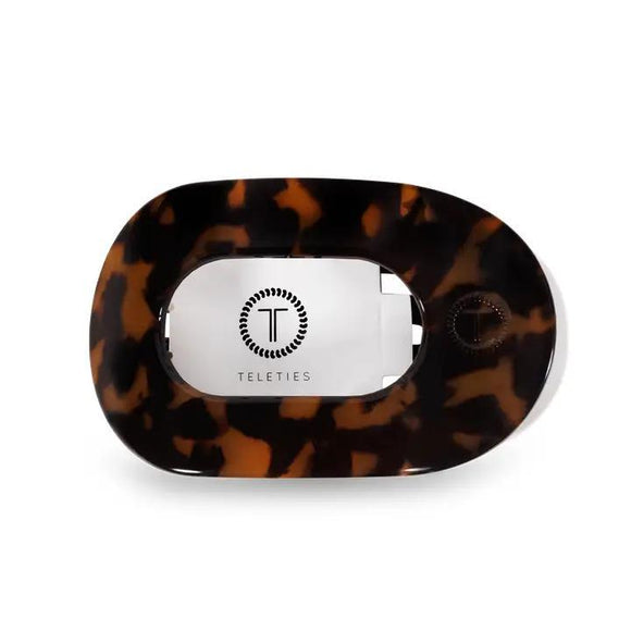 Round Flat Hair Clip Medium - Tortoise - By Teleties