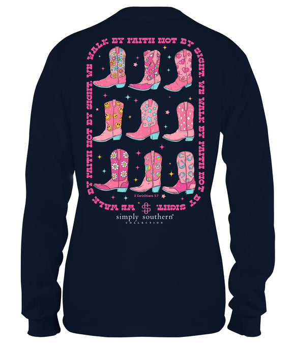 Walk by Faith Boots (Long Sleeve T-Shirt) by Simply Southern