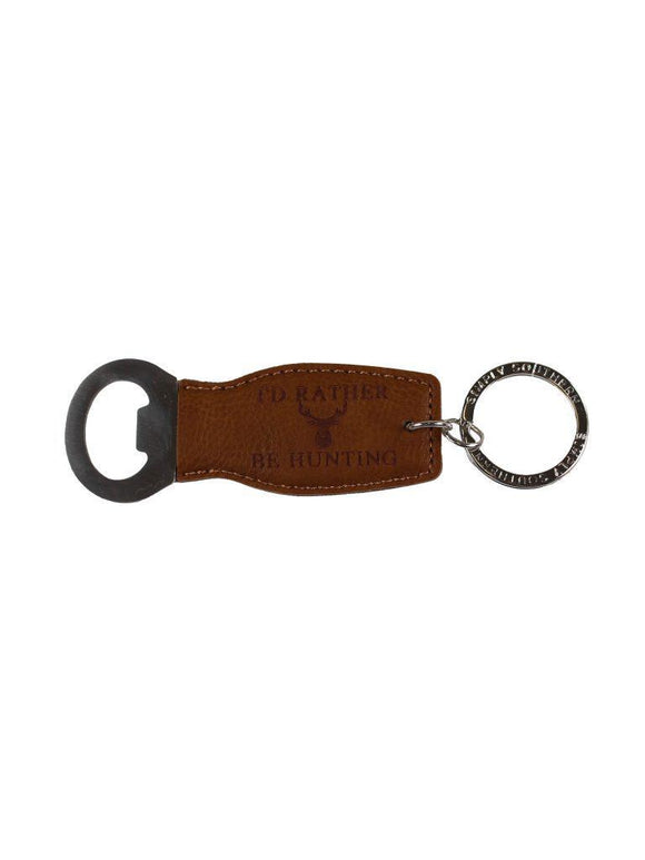 Guy's Leather Bottle Keychain - Rather be Hunting - by Simply Southern
