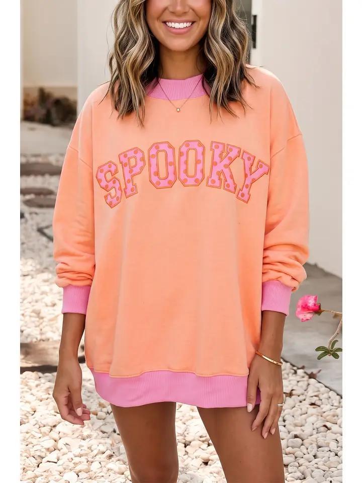 Spooky Mock neck sweatshirt - grapefruit orange