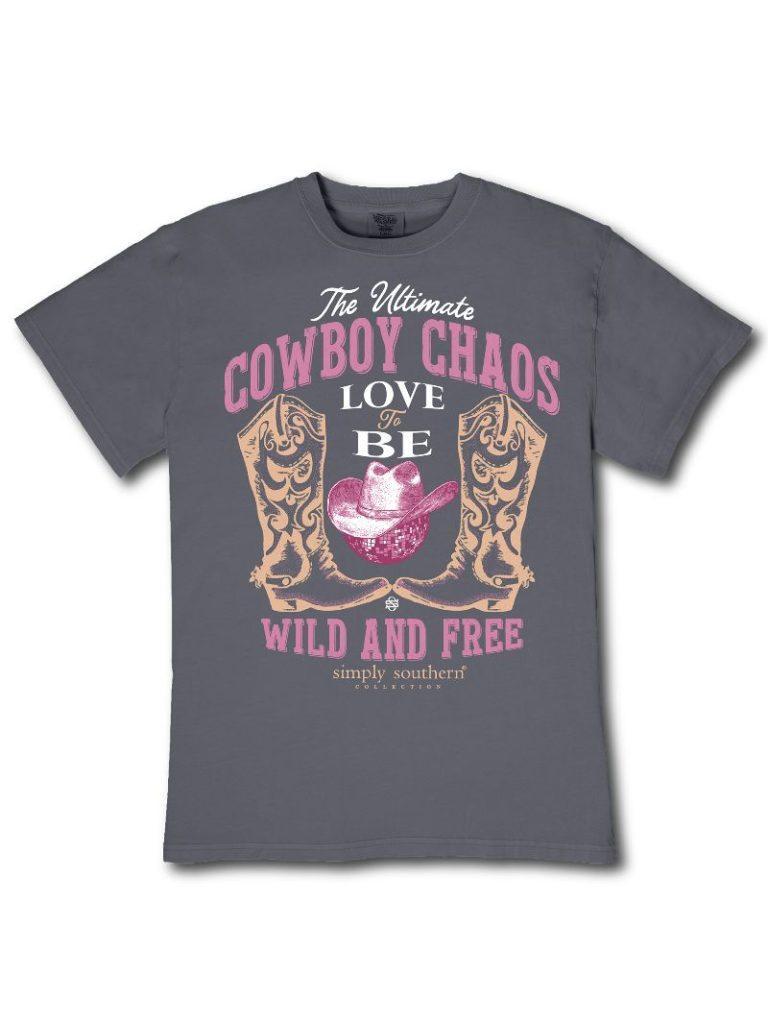 The Ultimate Cowboy Chaos (Mineral Washed Short Sleeve T-Shirt) - Graphite - by Simply Southern