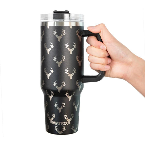 Deer All Over Black Tumbler for Men - by Katydid
