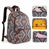 Wrangler Aztec Print Backpack - Coffee - by Montana West