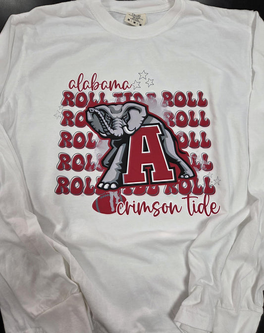 Alabama Rolltide - White - Comfort Color LS
