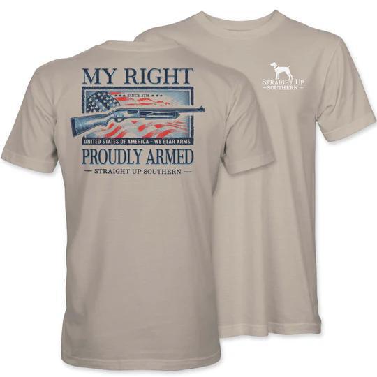 Proudly Armed (Men's Short Sleeve T-Shirt) by Straight Up Southern