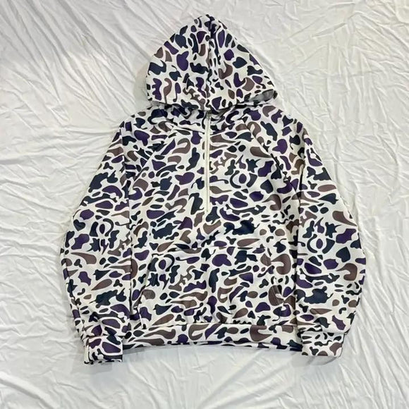 Duck Camouflage Half Zip Hoodie - Purple - by Hidden Brand
