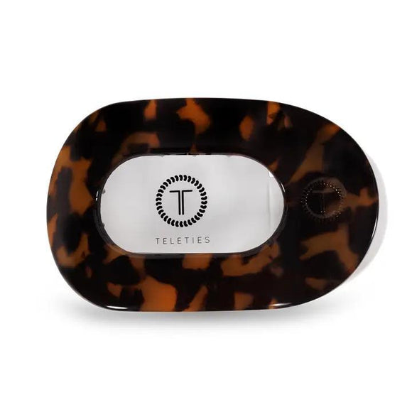 Round Flat Hair Clip Large - Tortoise - By Teleties