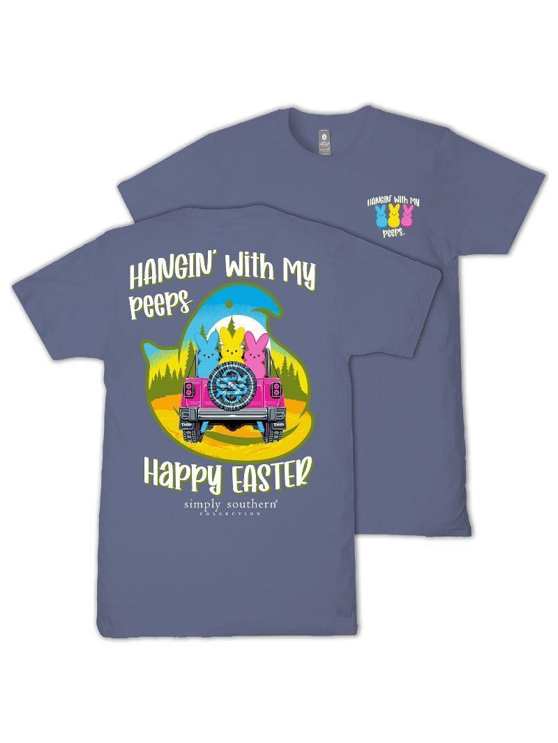Hangin' With My Peeps (Short Sleeve T-Shirt) - Denim - by Simply Southern