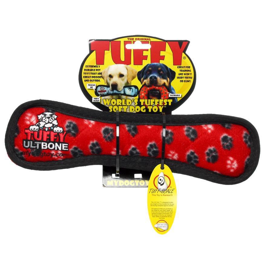 Medium Bone, Red Paw - by Tuffy