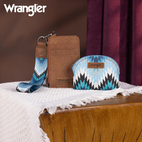 Wrangler Southwestern Art Print Dual Pouch Wristlet - Jean - by Montana West