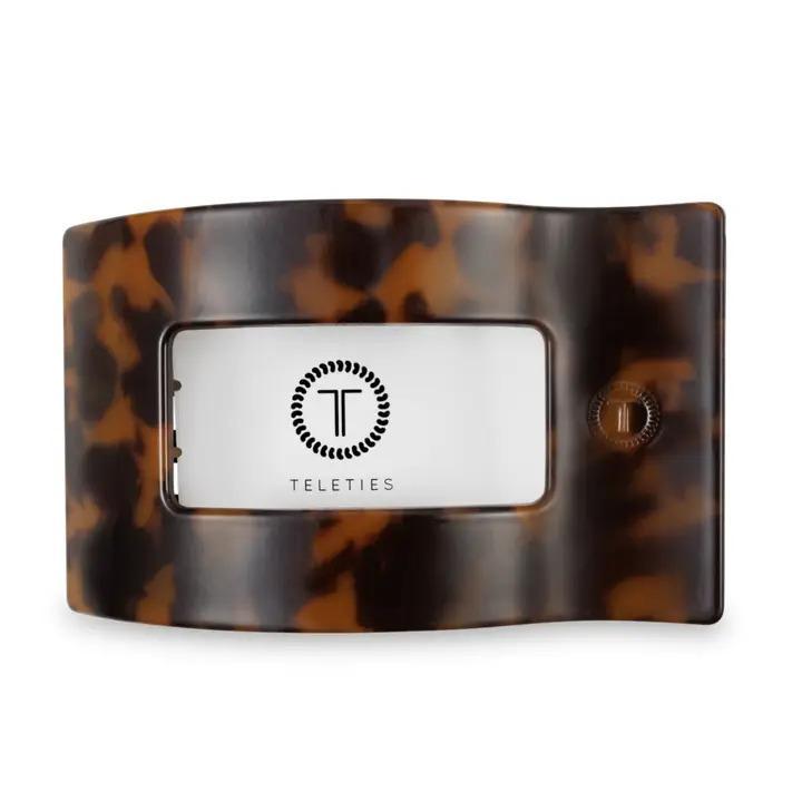 Flat Large Rectangle Hair Clip - Tortoise - By Teleties