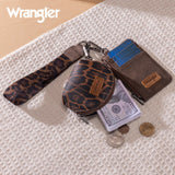 Wrangler Leopard Print Dual Pouch Wristlet - Coffee - by Montana West