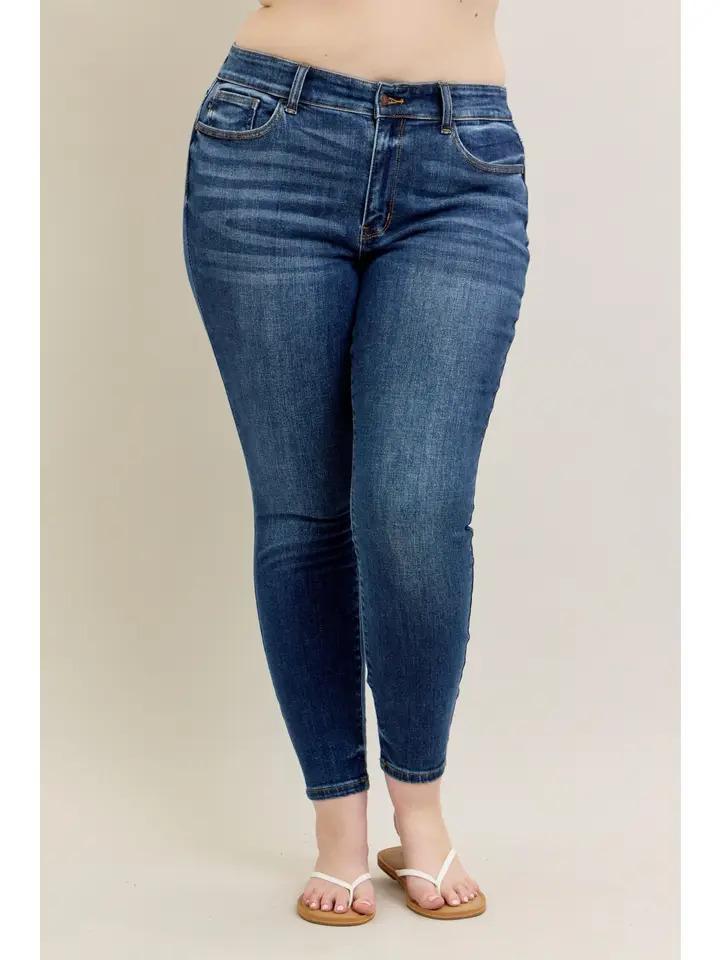 Plus Core Mid-Rise Skinny w/ Handsanding - by Judy Blue